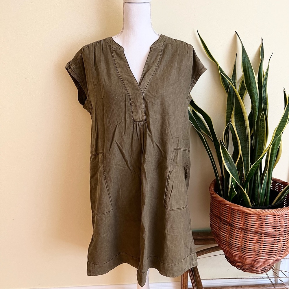 ANTHROPOLOGIE Olive Green Dress